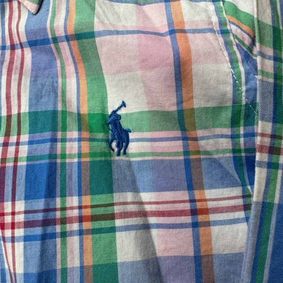 NEW Ralph Lauren Baby Boy 9M Long Sleeve Button Down Blue Plaid - Picture 3 of 5